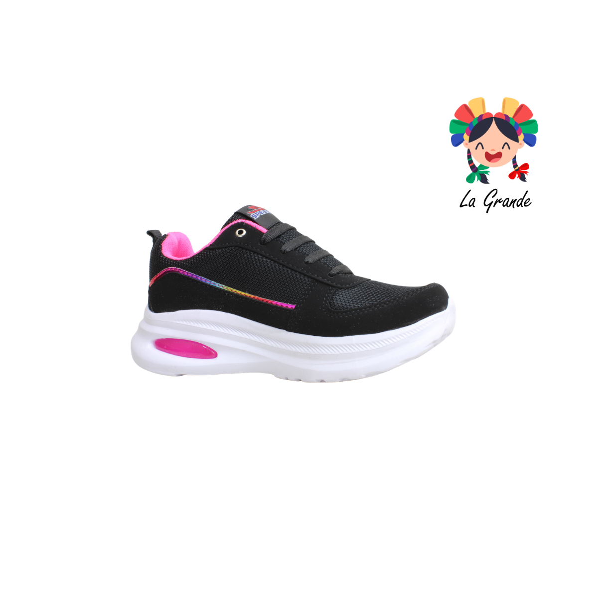 860 SPEIS10 Negro Fiusha Tenis Deportivo para Dama