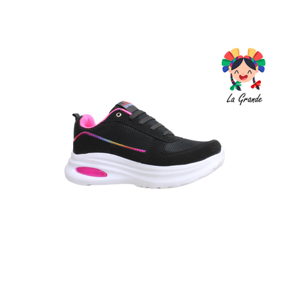 860 SPEIS10 Negro Fiusha Tenis Deportivo para Dama
