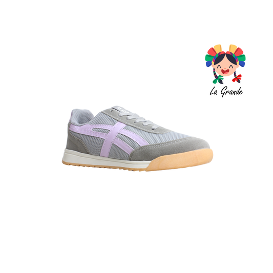 091 ACUR-ST Gris Lila Tenis Casual para Dama