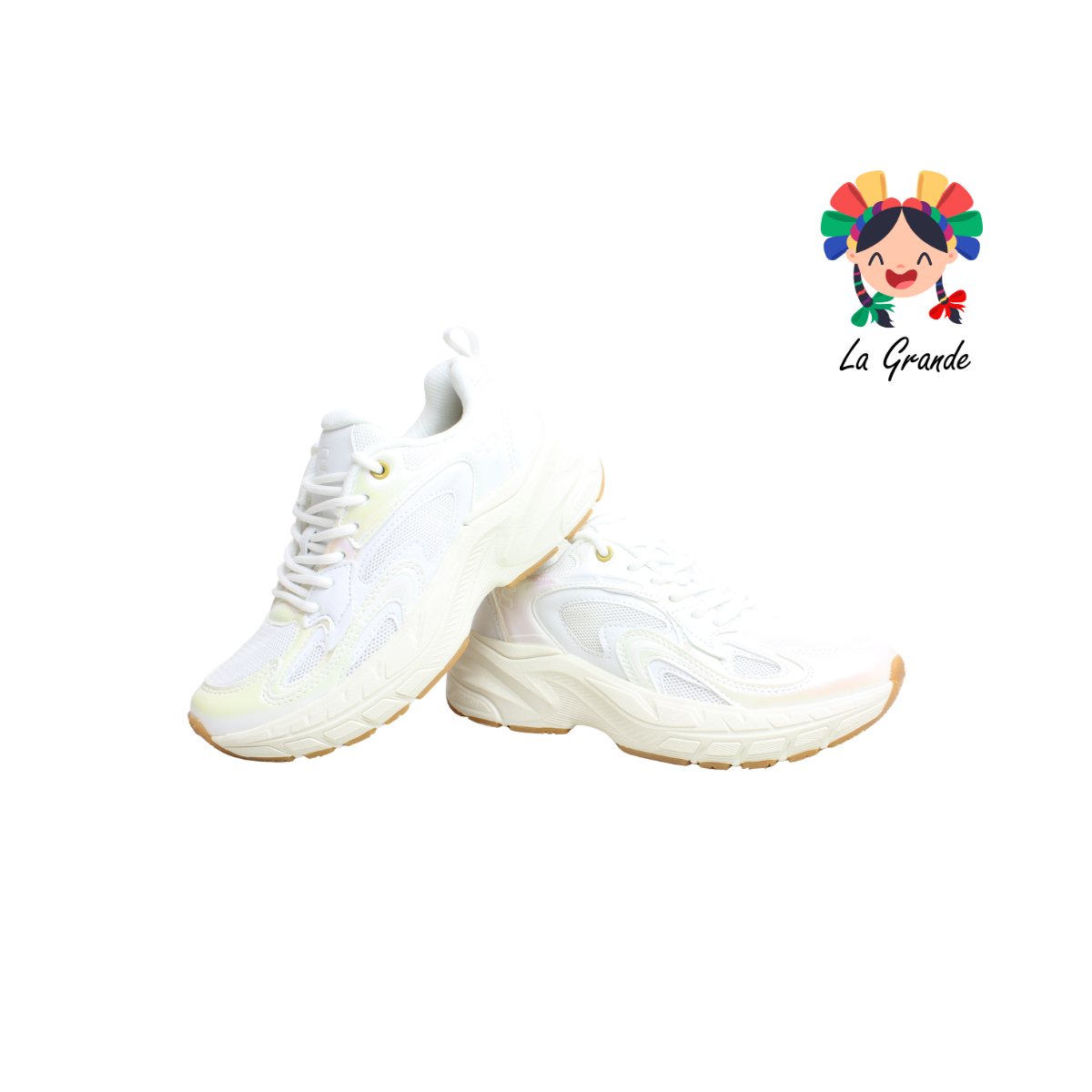1043206 CHARLY Blanco Multicolor Tenis Deportivo para Dama