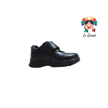 8016 BUGATY SHOES Negro Piel Zapato Escolar para Niño