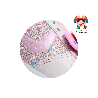 651 Moño PLAY COLORS Rosa Brillo Tenis Casual con Luces Led para Niña
