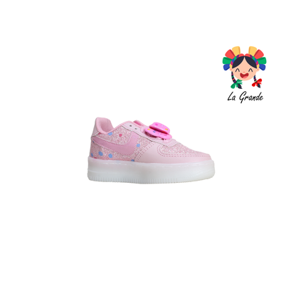 651 Moño PLAY COLORS Rosa Brillo Tenis Casual con Luces Led para Niña