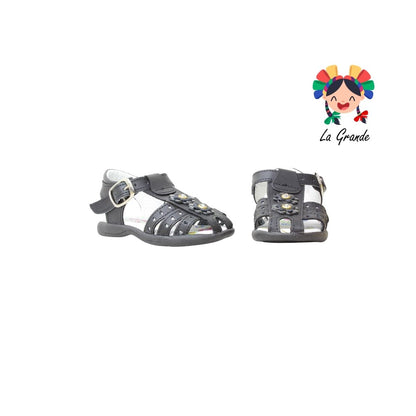 652 PEQUEÑITOS Negro Piel Huarache para Bebé
