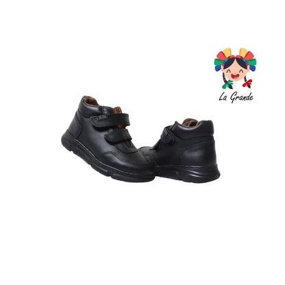6335 DOGI Negro Piel Zapato Escolar para Niño y Joven