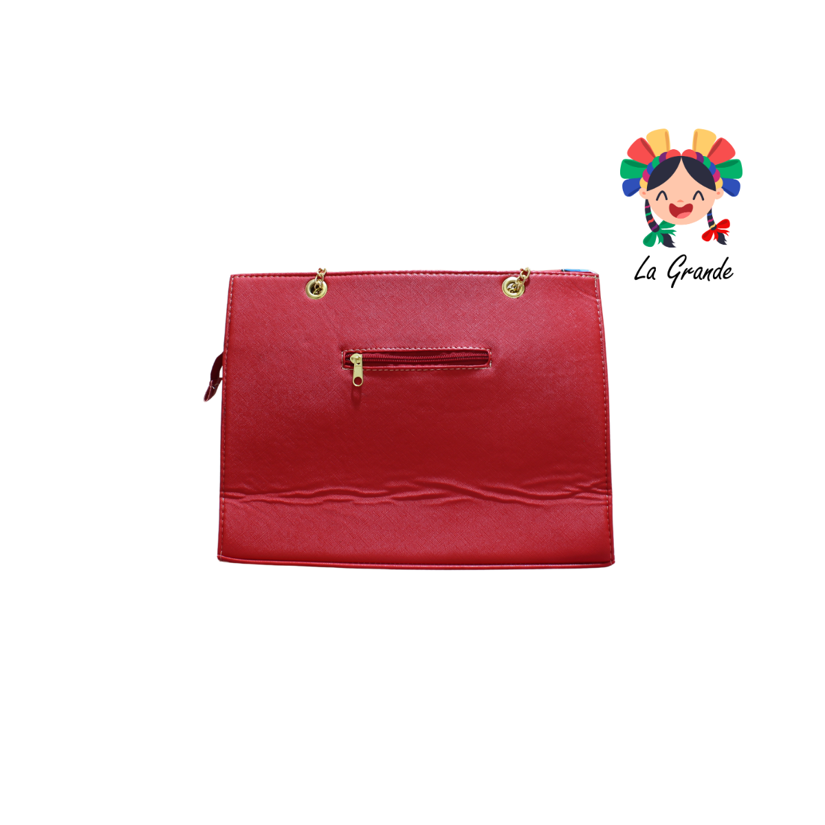 038 SNOPY LUCCIANA Bolsa Roja Casual Cuadrada con Cadena para Dama