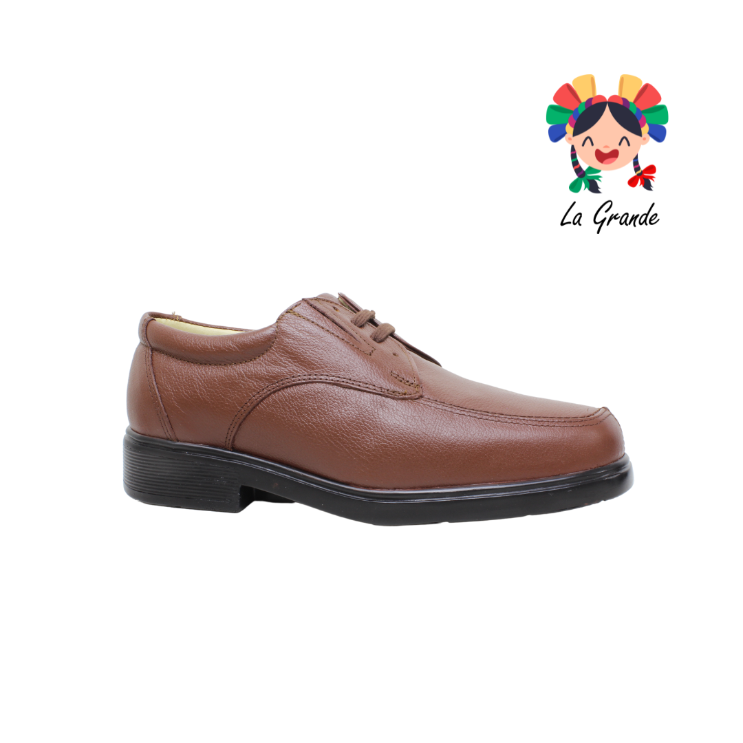6607 BIO SHOES Cafe Piel Zapato Confort para Caballero