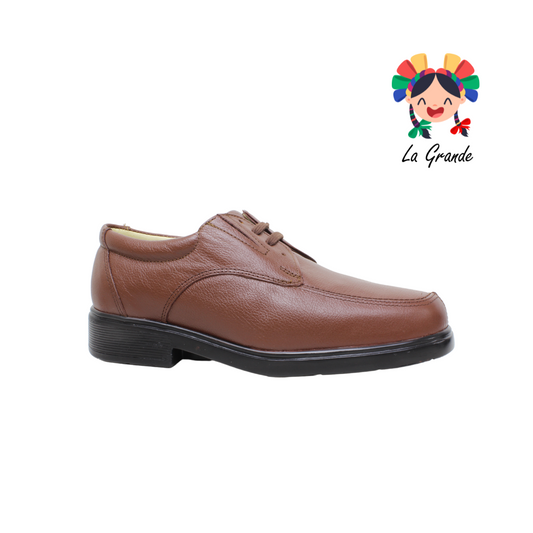 6607 BIO SHOES Cafe Piel Zapato Confort para Caballero
