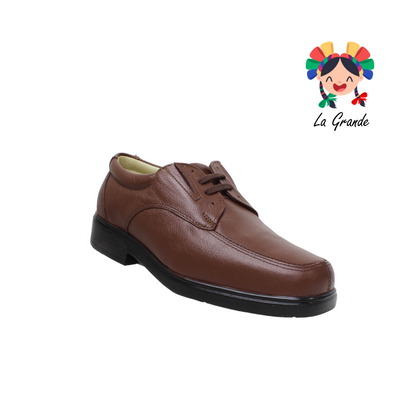6607 BIO SHOES Cafe Piel Zapato Confort para Caballero