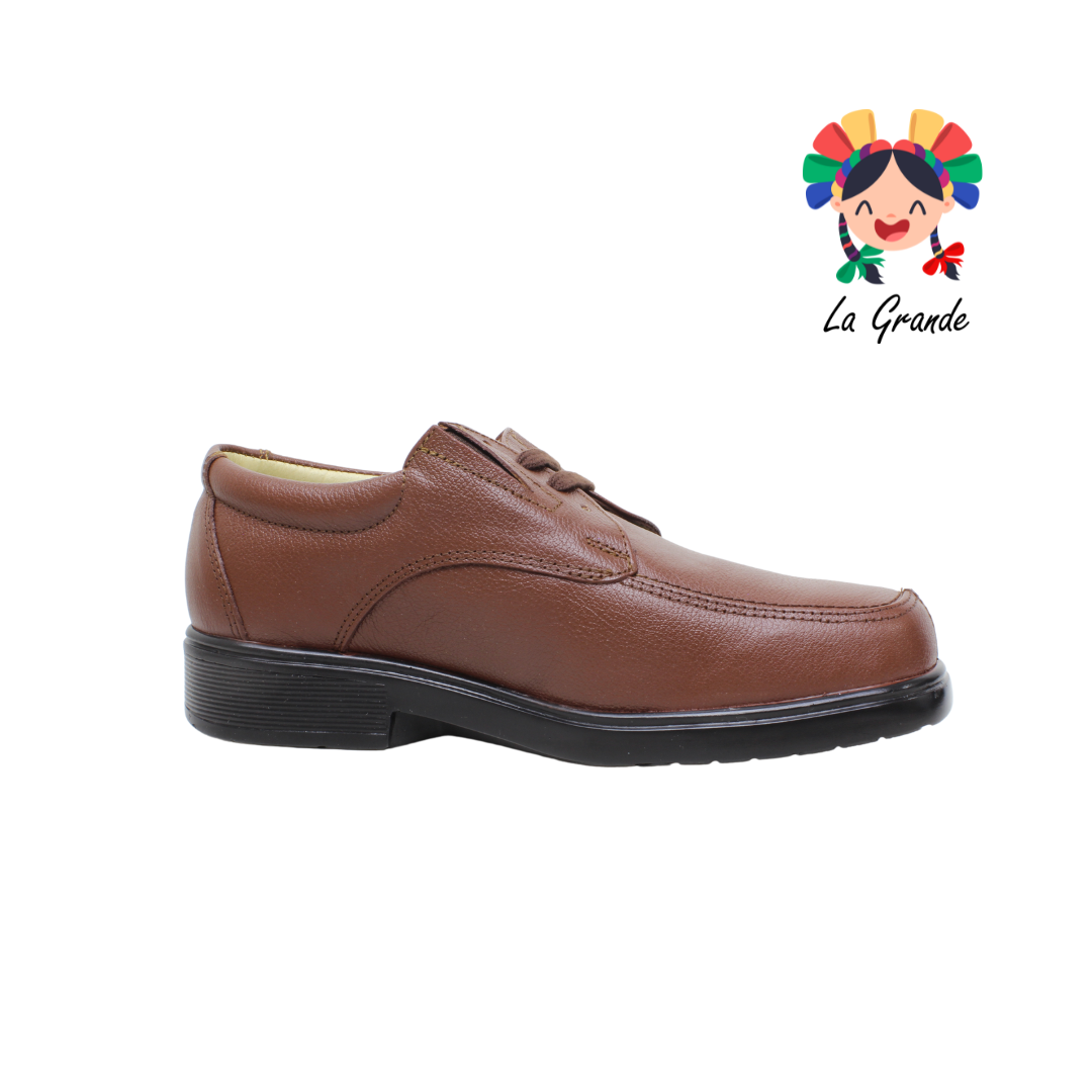 6607 BIO SHOES Cafe Piel Zapato Confort para Caballero