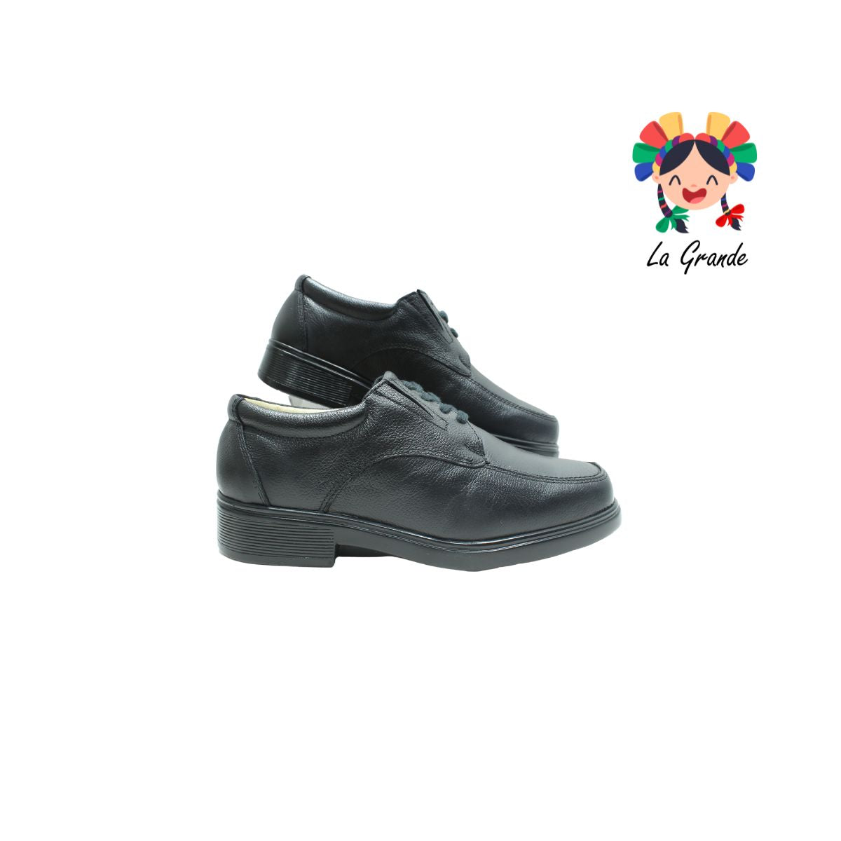 6607 BIO SHOES Negro Piel Zapato Confort para Caballero
