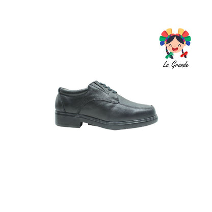 6607 BIO SHOES Negro Piel Zapato Confort para Caballero