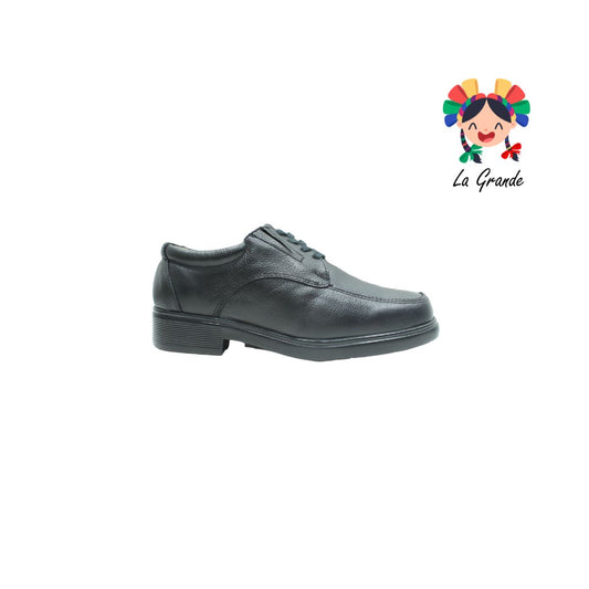 6607 BIO SHOES Negro Piel Zapato Confort para Caballero