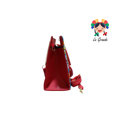 038 SNOPY LUCCIANA Bolsa Roja Casual Cuadrada con Cadena para Dama