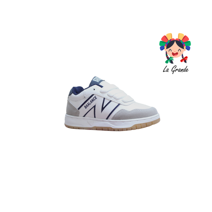 420 ROJO ARANDANO Blanco Marino Tenis Casual para Niña, Niño