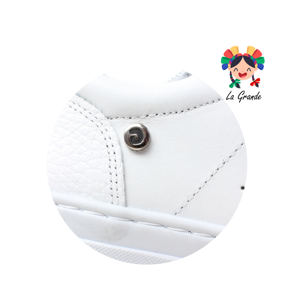 6721 DOGI Blanco Piel Tenis Escolar para Dama y Joven