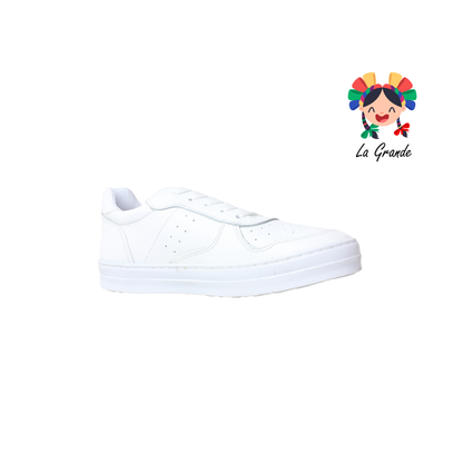 6721 DOGI Blanco Piel Tenis Escolar para Dama y Joven