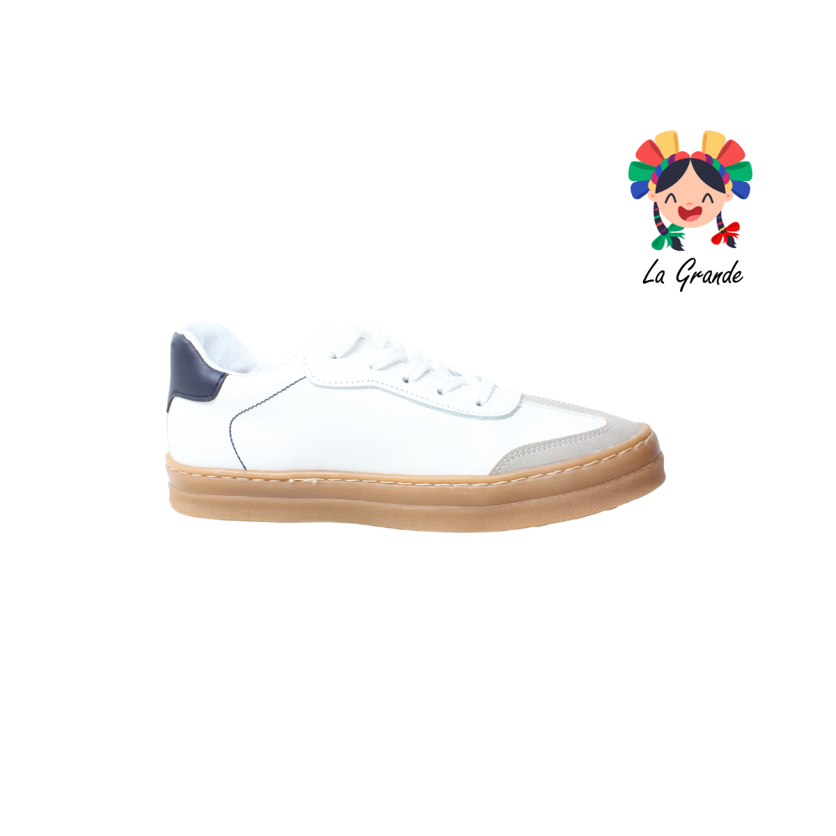 6725 DOGI Bco Nairobi Mno Piel Tenis Casual para Dama y Joven