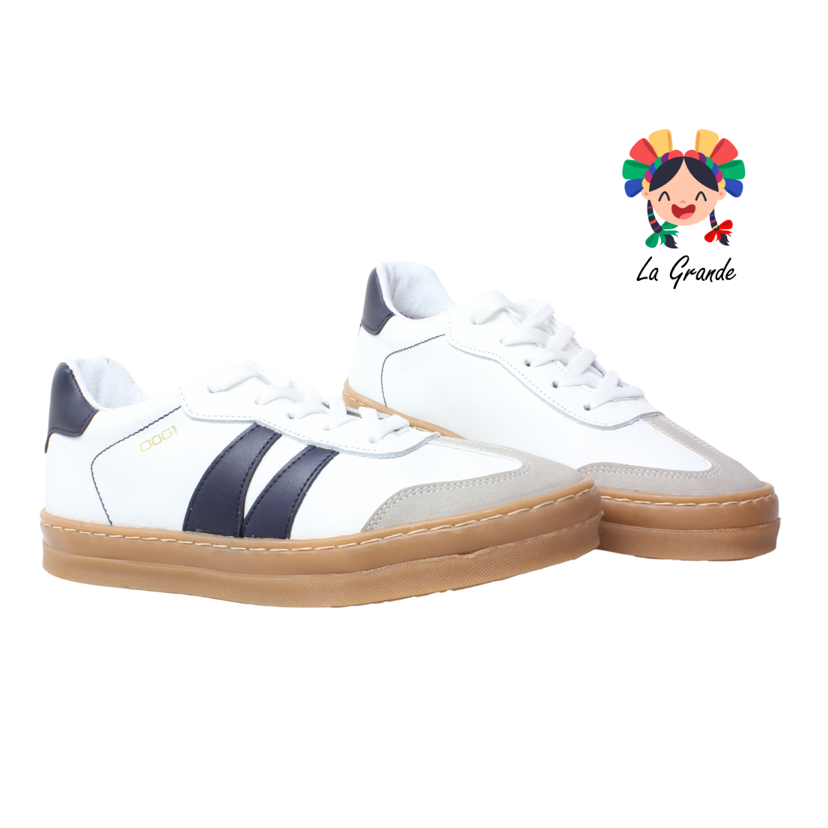6725 DOGI Bco Nairobi Mno Piel Tenis Casual para Dama y Joven