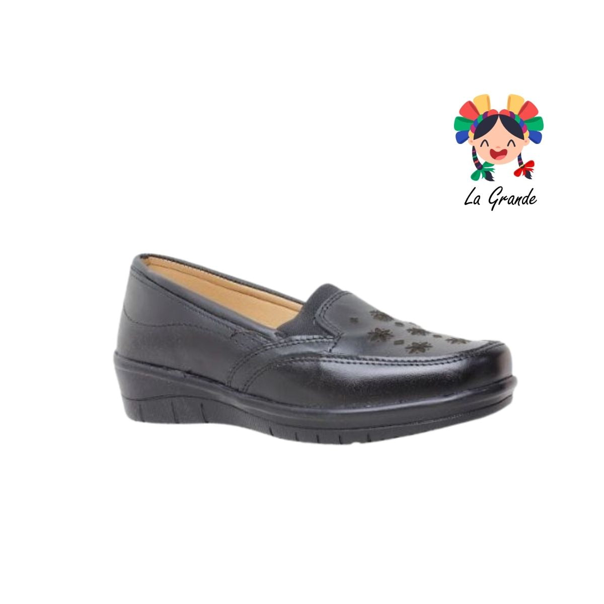 672 VARENKA Negro Piel Zapato Casual para Dama