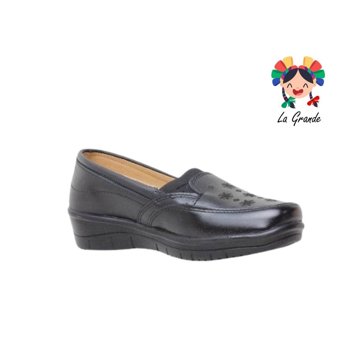 672 VARENKA Negro Piel Zapato Casual para Dama