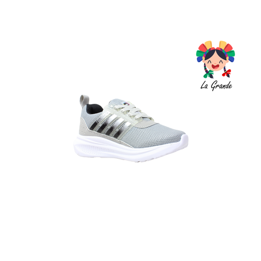 676 YEDIS Gris Negro Tenis Running para Niña y Niño
