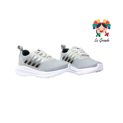 676 YEDIS Gris Negro Tenis Running para Niña y Niño