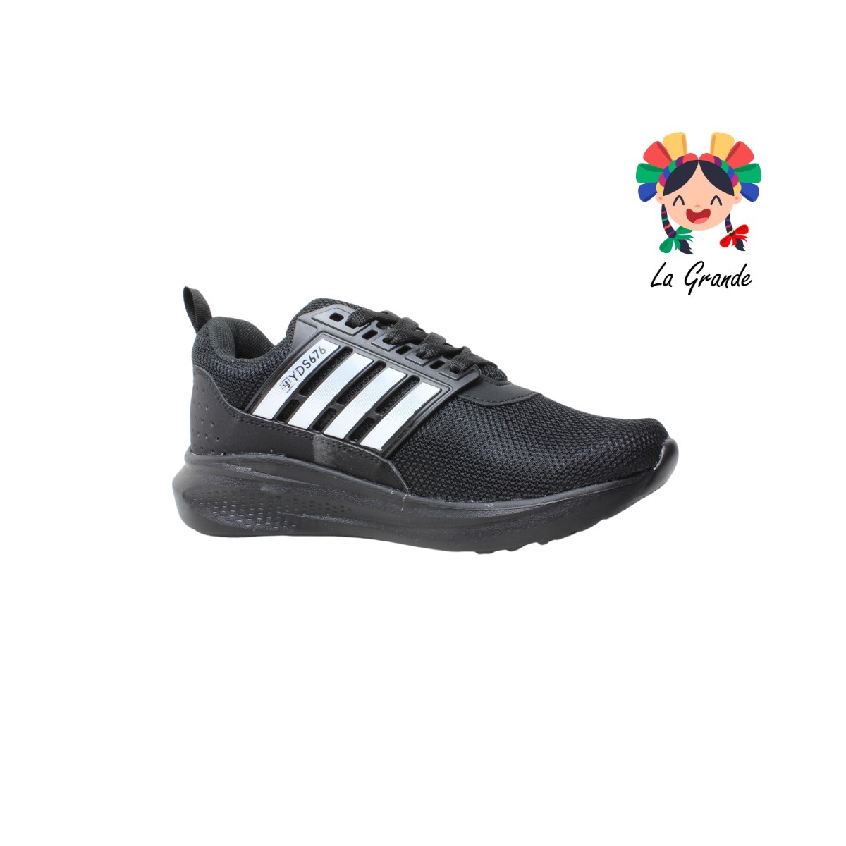 676 YEDIS Negro Negro Tenis Deportivo para Dama