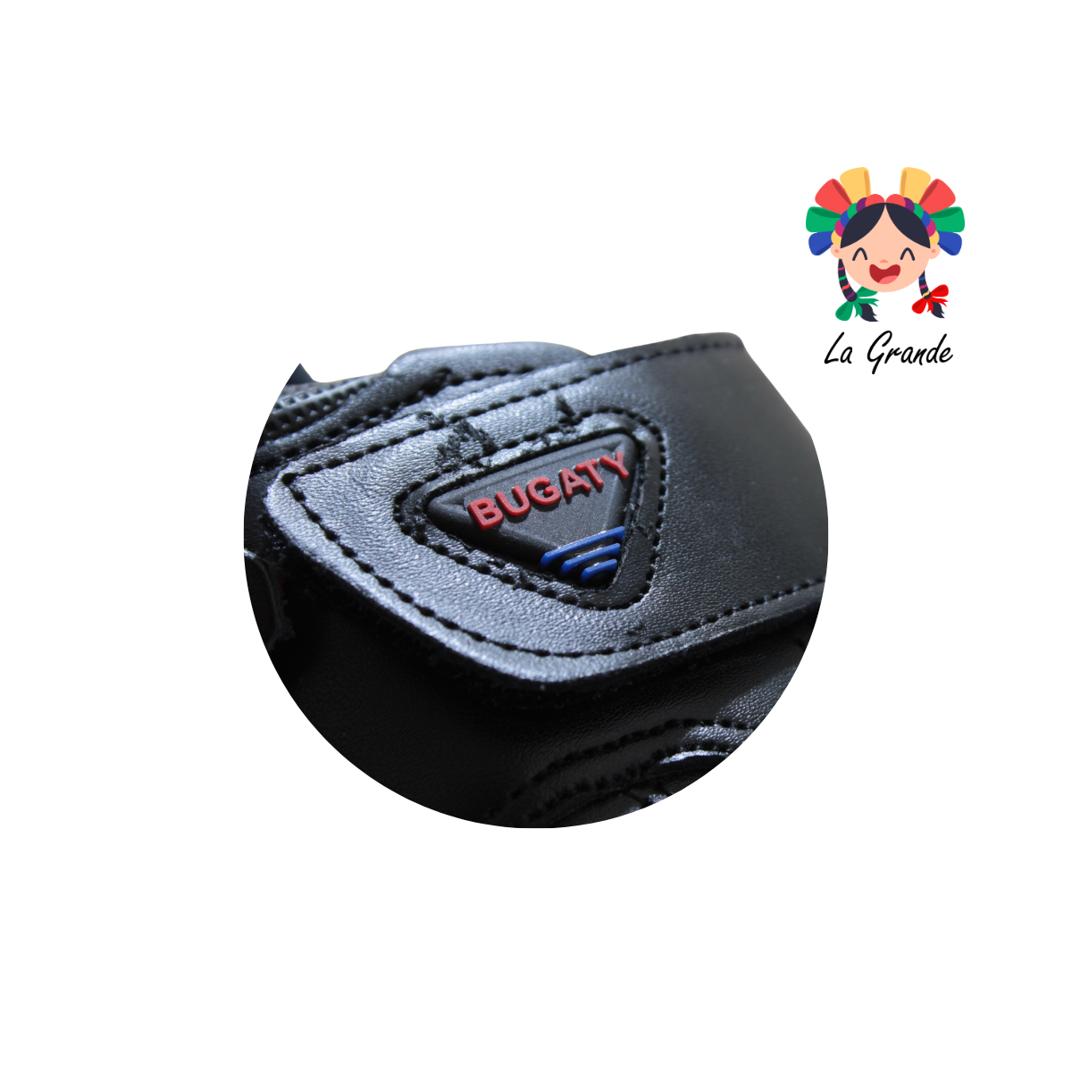 8016 BUGATY SHOES Negro Piel Zapato Escolar para Niño