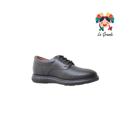 6806 DOGI Negro Piel Zapato Escolar para Niño y Joven
