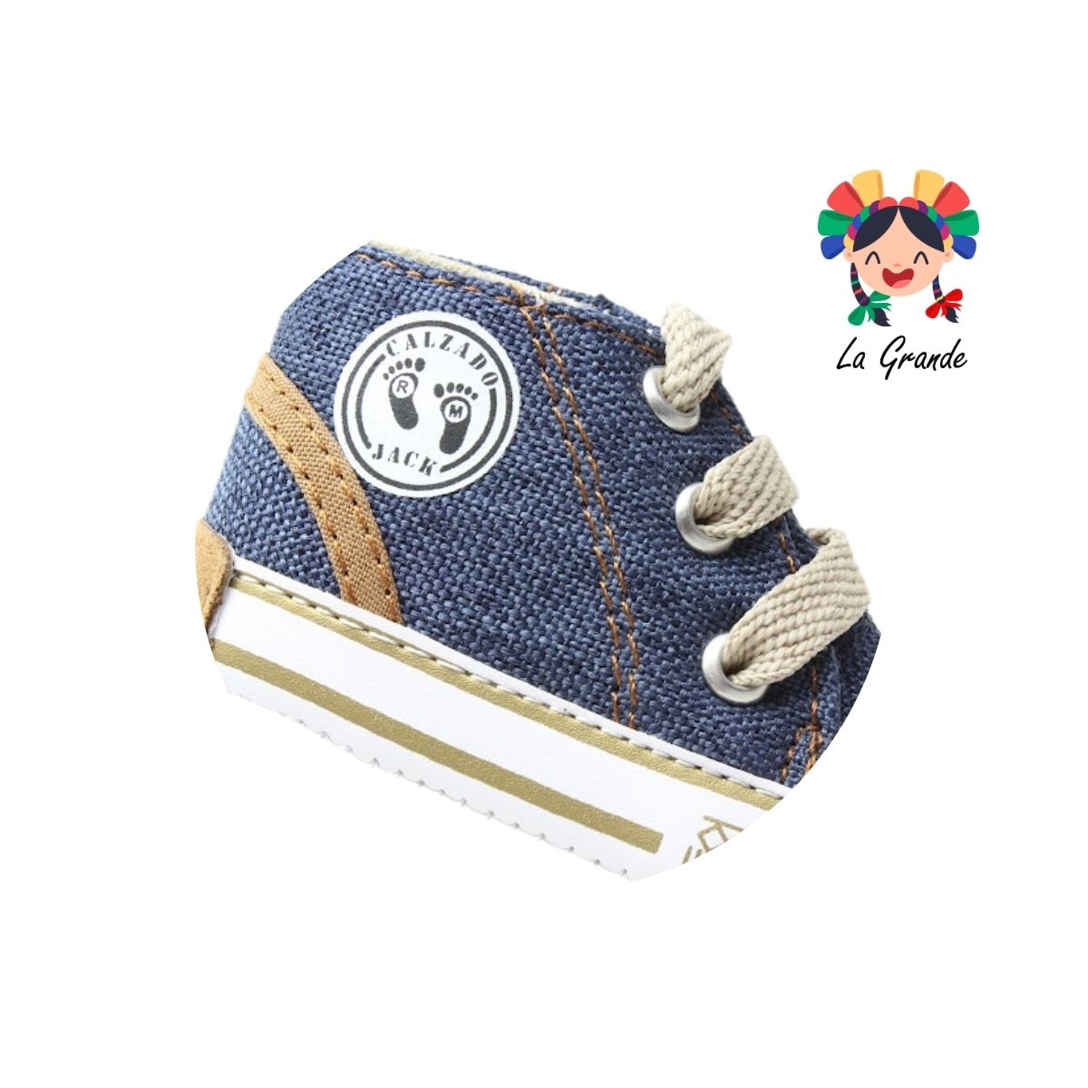 684 JACK Mezclilla Camel Textil Tenis Casual para Bebé