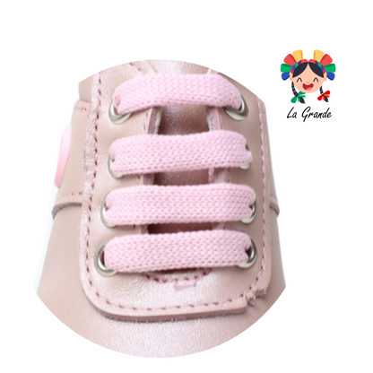 6917 DOGI Rosa Tenis de Piel para Bebé y Niña