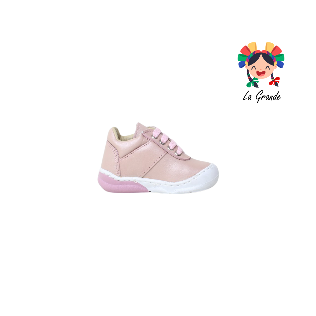 6917 DOGI Rosa Tenis de Piel para Bebé y Niña