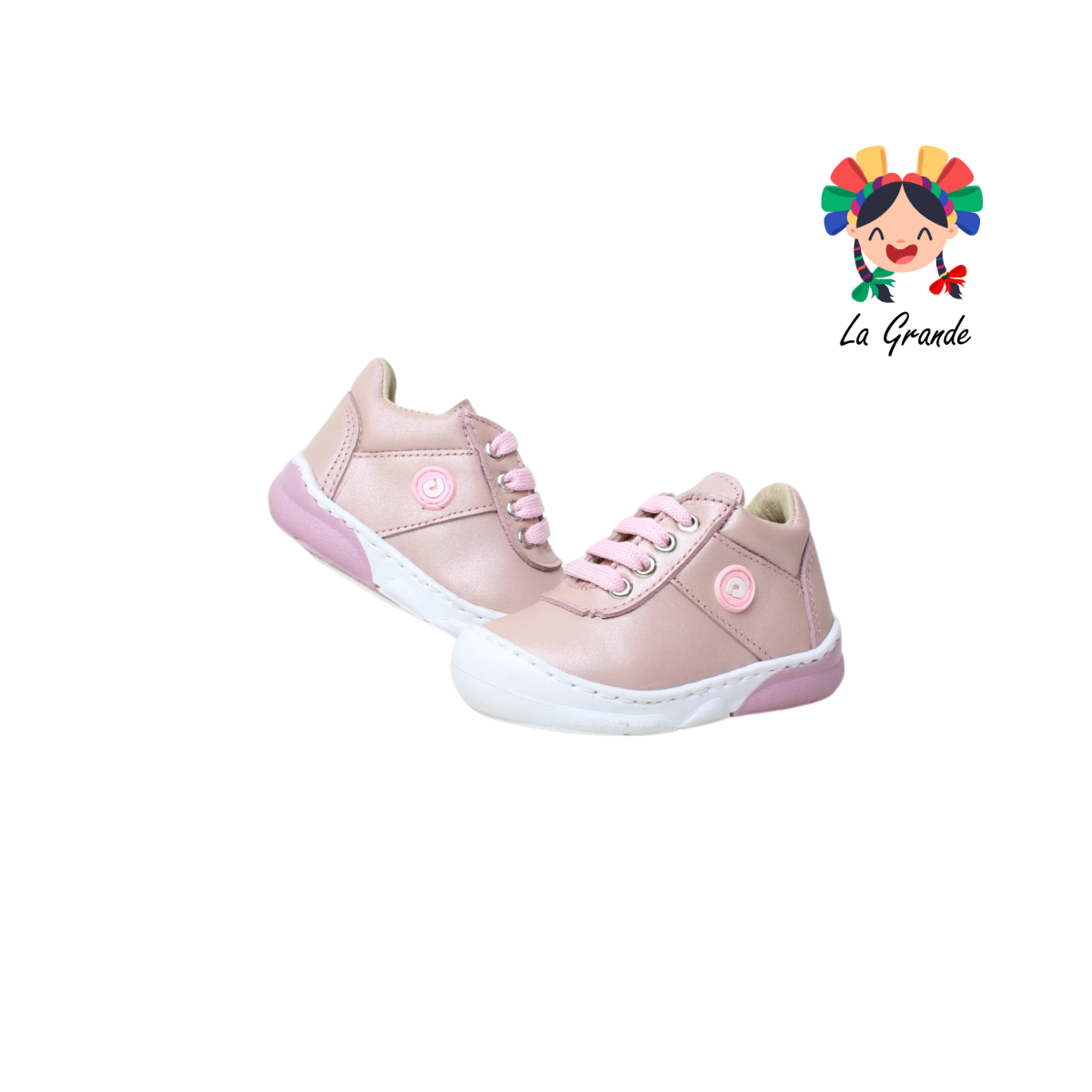 6917 DOGI Rosa Tenis de Piel para Bebé y Niña