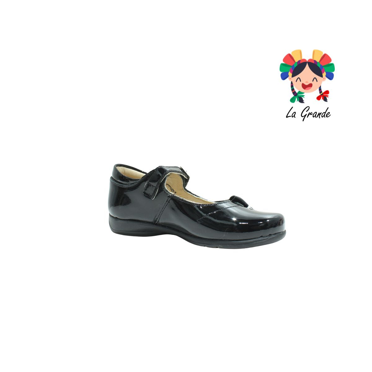 693 DOGI Negro Charol Piel Zapato Escolar para Niña