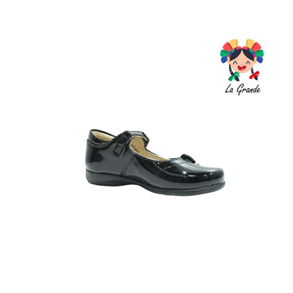 693 DOGI Negro Charol Piel Zapato Escolar para Niña