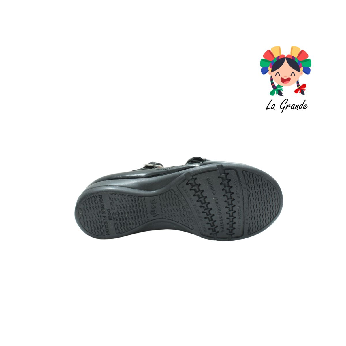693 DOGI Negro Charol Piel Zapato Escolar para Niña