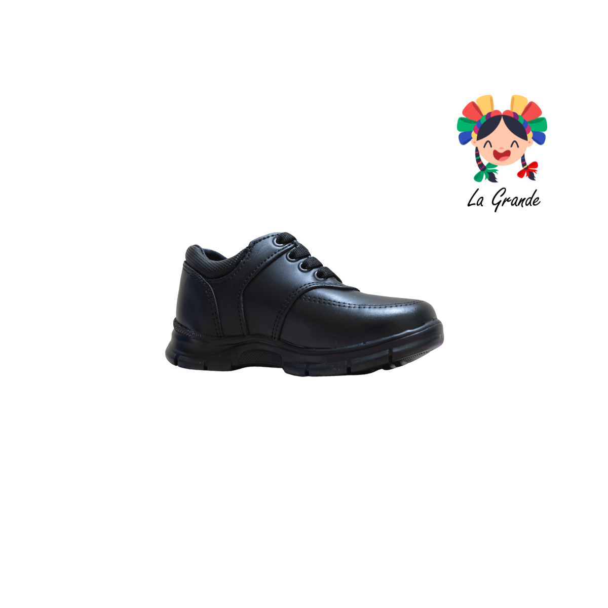 8019 BUGATY SHOES Negro Piel Zapato Escolar para Niño
