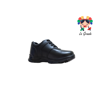 8019 BUGATY SHOES Negro Piel Zapato Escolar para Niño