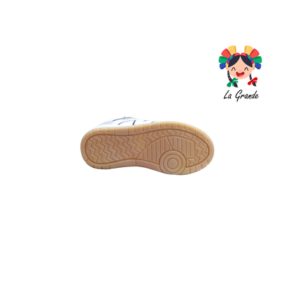 420 ROJO ARANDANO Blanco Marino Tenis Casual para Niña, Niño