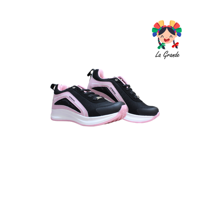 024 SPEIS10 Negro Rosa Tenis Deportivo para Dama