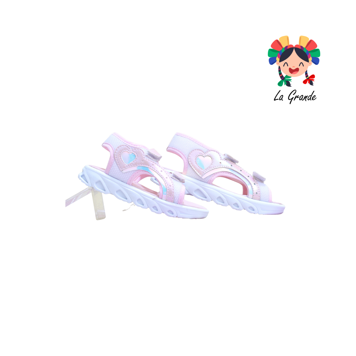 223301 PEKE KIDS Blanco Brillos Sint Huarache Casual para Niña