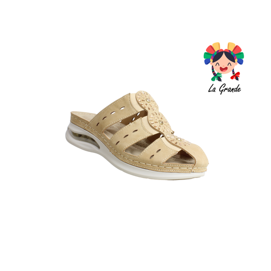 2414 SHOSH Camel Sandalia Casual con Válvula para Dama