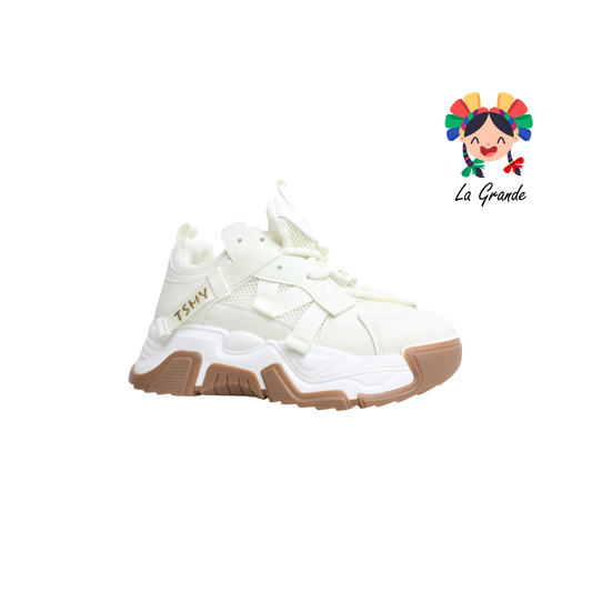 307B FOSUM Beige Sint Tenis Casual para Dama