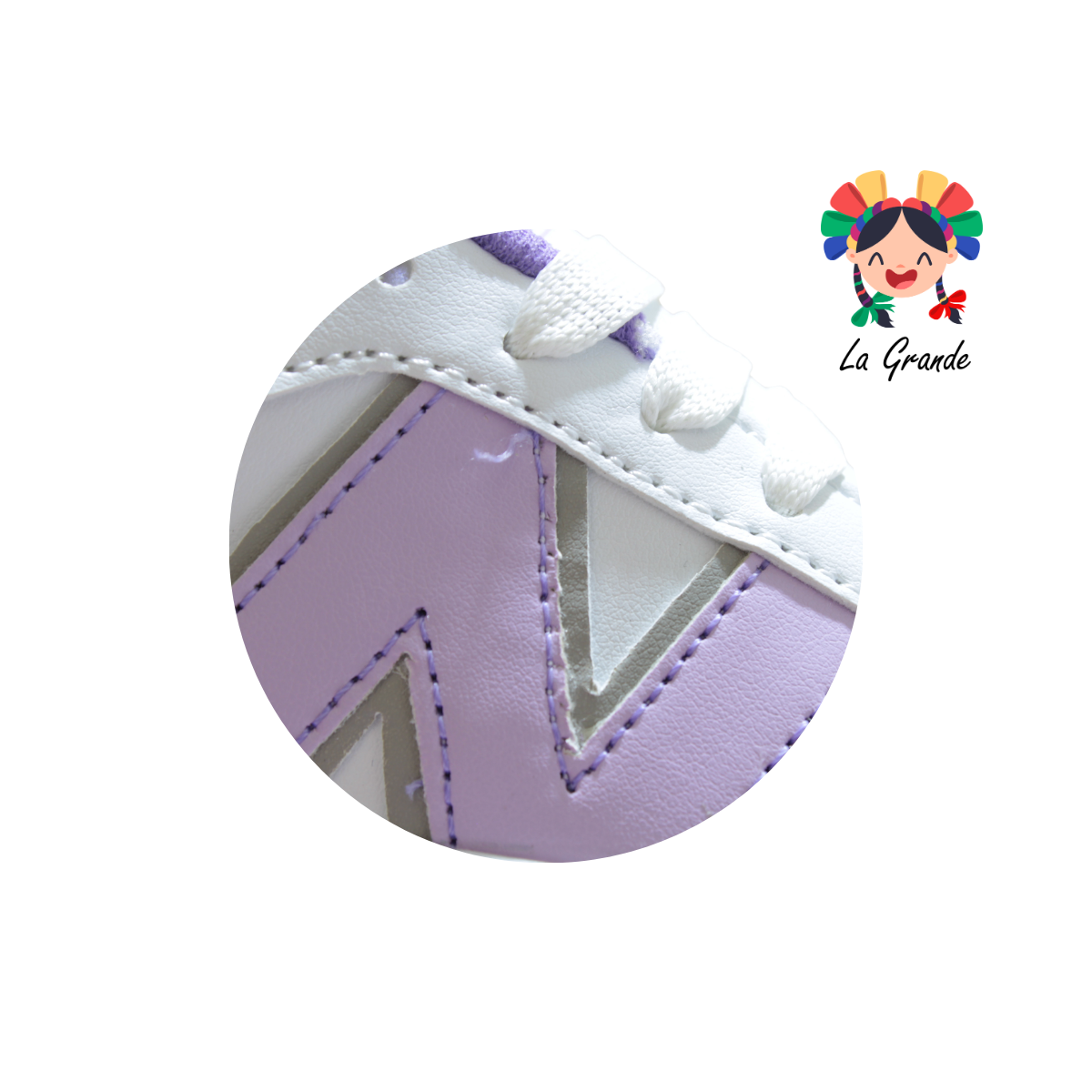 900 PICHUS Blanco Lila Tenis Casual para Niña