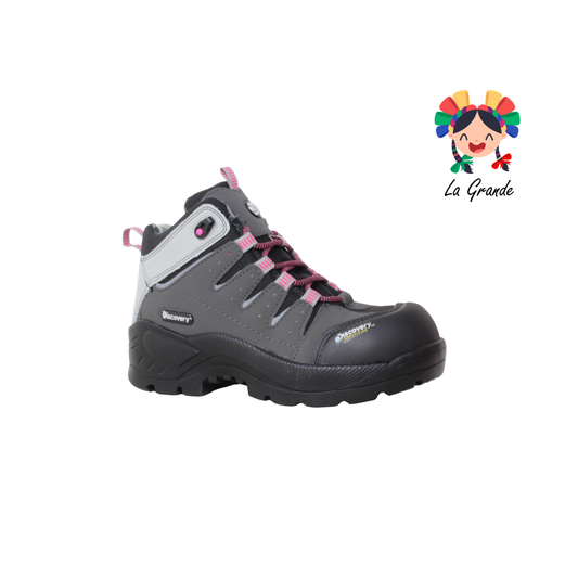 1958 DISCOVERY Gris Rosa Textil Bota Industrial con Casco de Poliamida para Dama