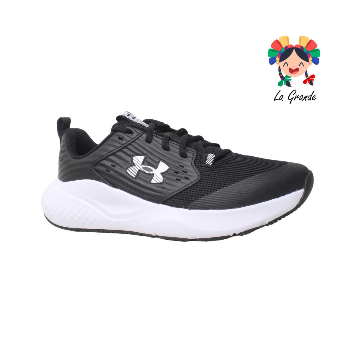 7004 UNDER ARMOUR Negro Blanco Tenis Deportivo Original Importado para Dama y Joven
