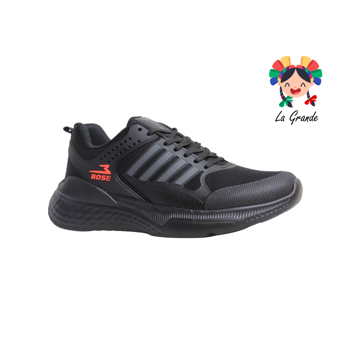 700 BOSE Negro Negro Tenis Deportivo para Caballero