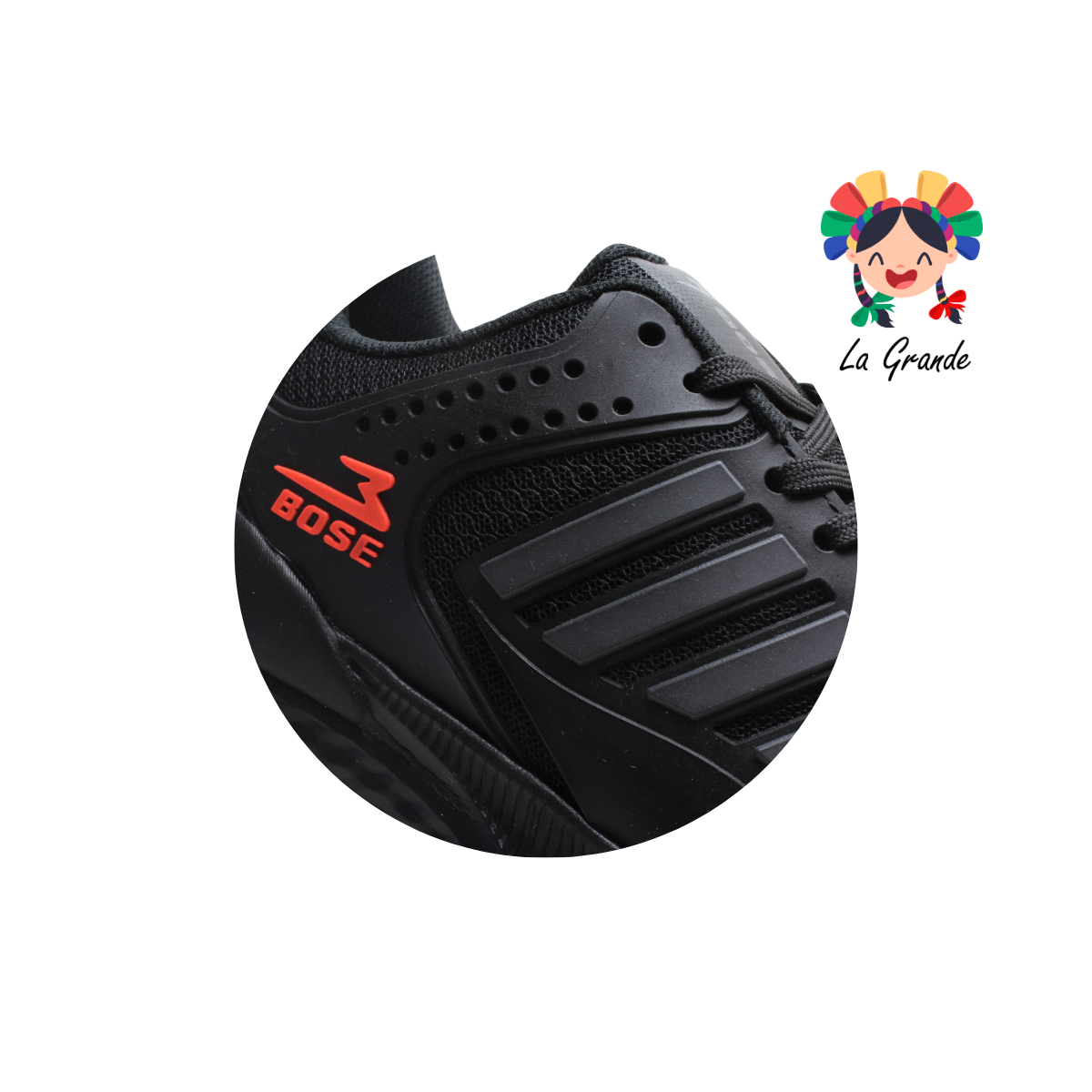 700 BOSE Negro Negro Tenis Deportivo para Caballero