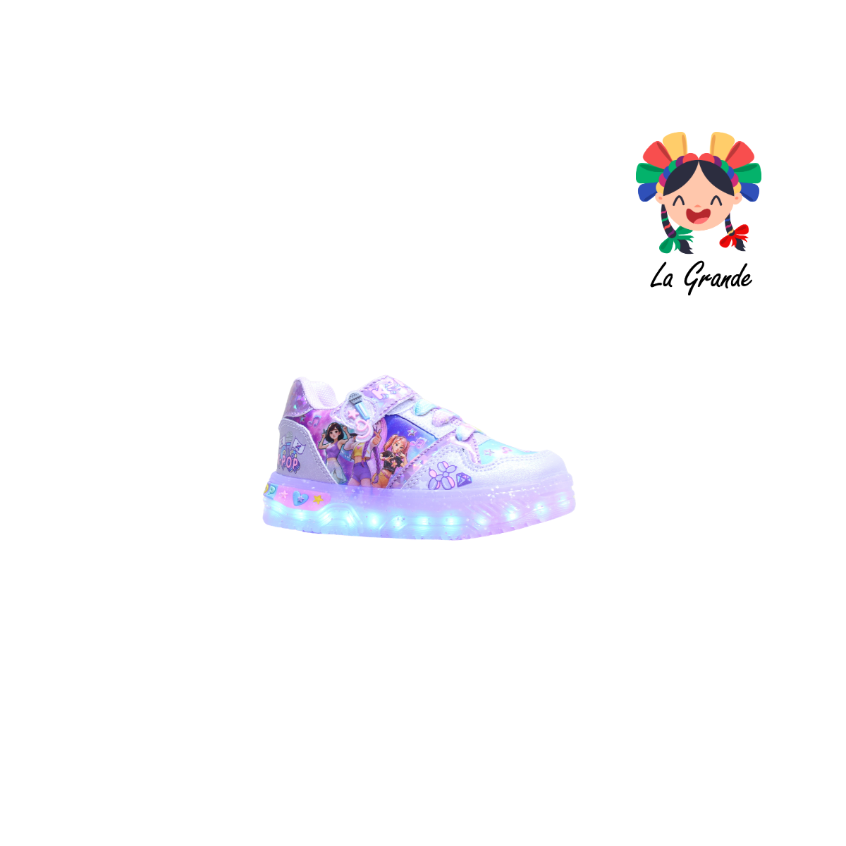 700 HUNTRI ON KIDS Lila Multicolor Sint Tenis con Luces Led para Bebé y Niña